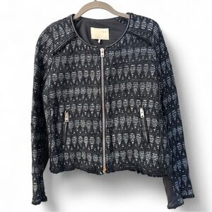 Women’s IRO Uma Diamond Print Boucle Tweed Jacket, Size 1 (US 2/XS) EUC